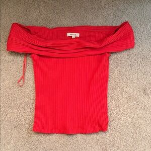 Charlotte Russe Vibrant Red Off-Shoulder Sweater